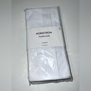NORDSTROM 13 MEN'S FINE COTTON HANDKERCHIEFS WHITE‎